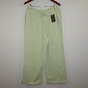 Levi's Wide Leg Sweatpants Women's Size L Green Fleece Lined Elastic Waist